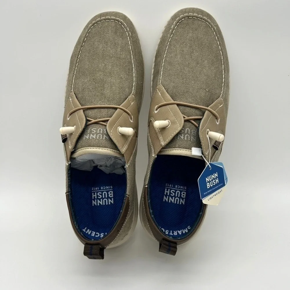 Nunn Bush Brewski Men's Size 10.5M  Stone/Pierre Moc Toe Slip-On Shoes -Open Box